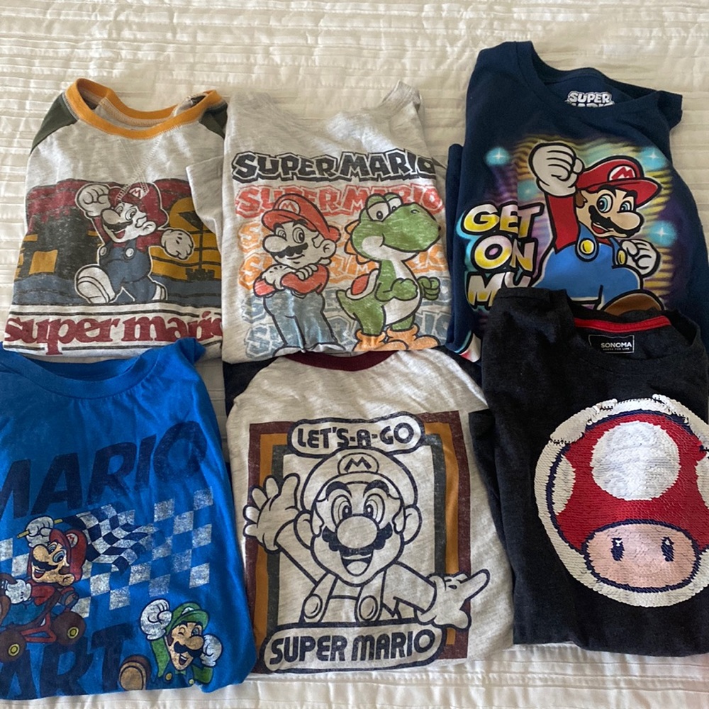 Super Mario boys long sleeve shirts
